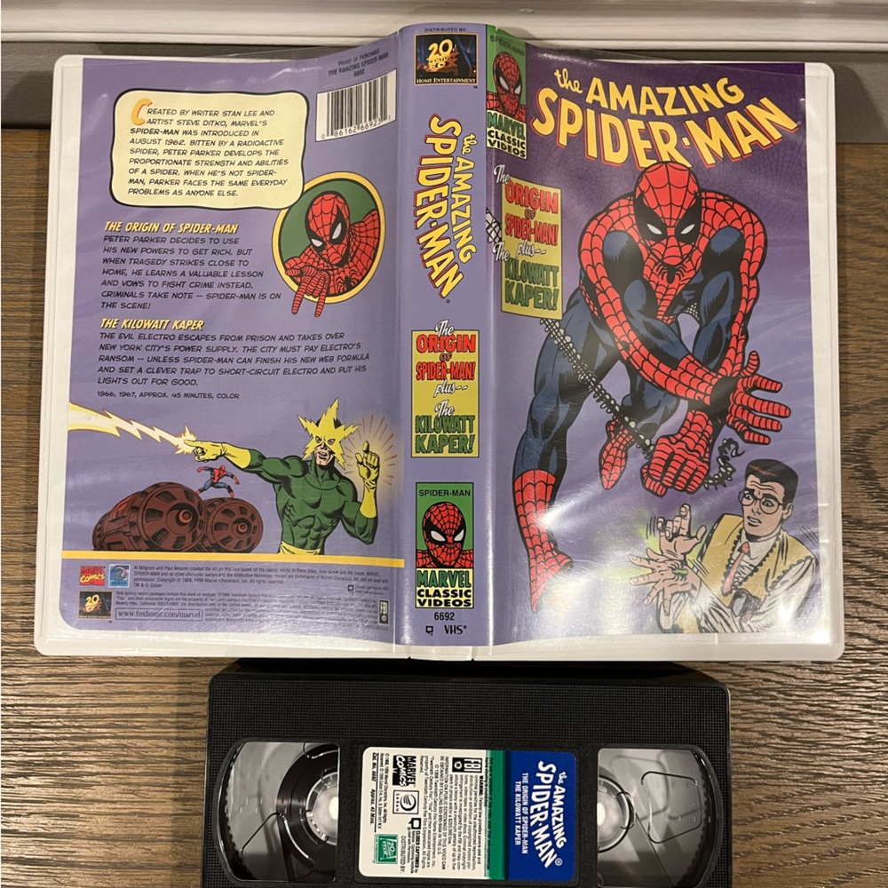 Marvel Comics has VHS video of Spiderman 1960s TV cartoon.
